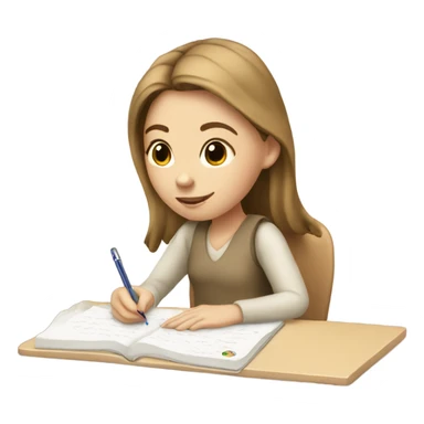 White girl writing a kangaroo sticker