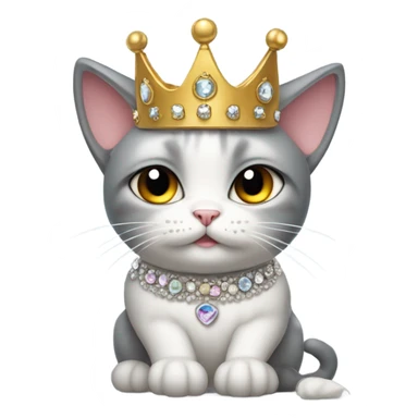 sobbing cat princess sticker
