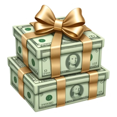 stack of money with baby golden bow sticker