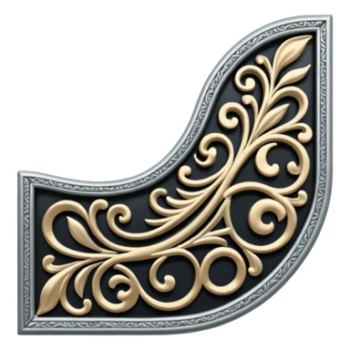 Black and silver filigree page divider, 3D, extremely detailed design sticker