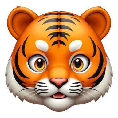 scared terrified tiger face with wide eyes for Twitch emote sticker