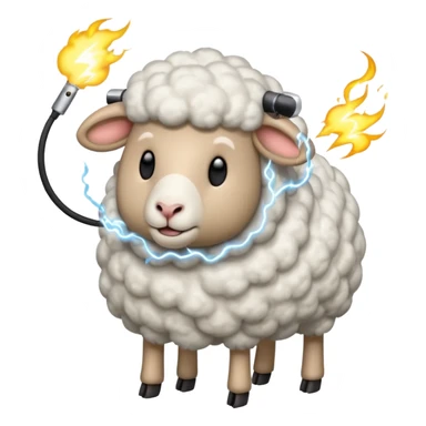 Sheep getting zapped sticker