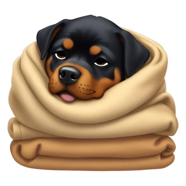 Rottweiler sleeping in blanket sticker