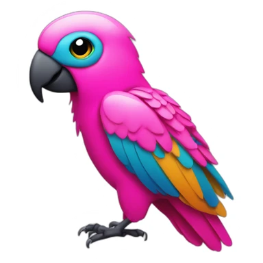 neon pink party parrot looking almost straight ahead sticker