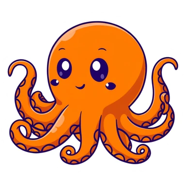 playful blue octopus with big eyes sticker