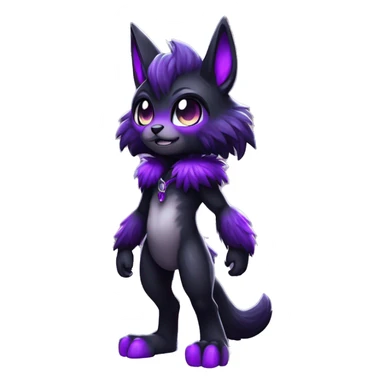 Anthro-Edgy-Cool-Black-Purple-Contrast-Colors-Fantasy-Fur-Sona-Chibi-Shiny-Fakémon-Hybrid full body sticker
