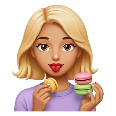 coolest girl eating the macaron sticker