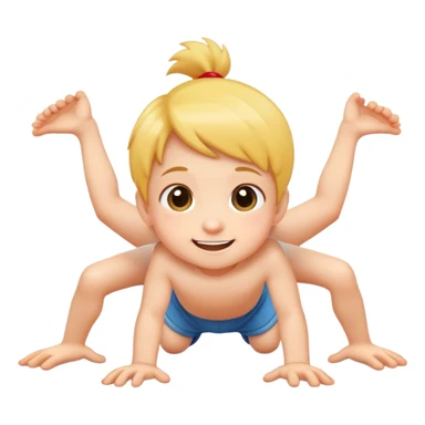cheerful and cute child crawling on hands and knees sticker