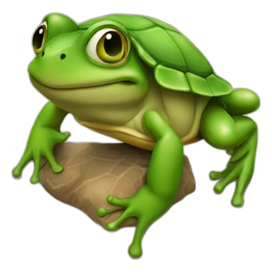 Grenouille sur tortue sticker