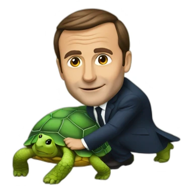 Macron sur une tortue sticker