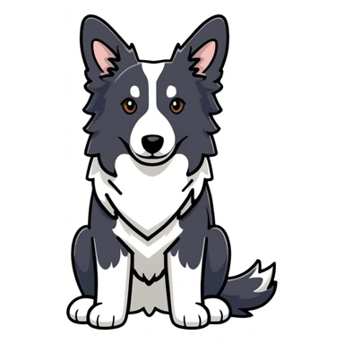 Merle border collie dog sitting sticker