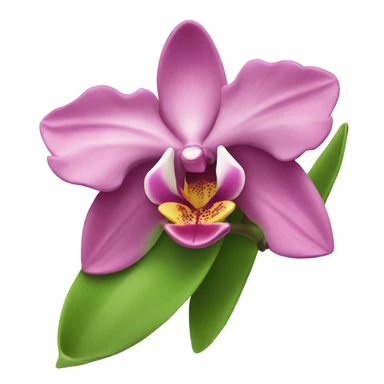 pink and green orchid sticker