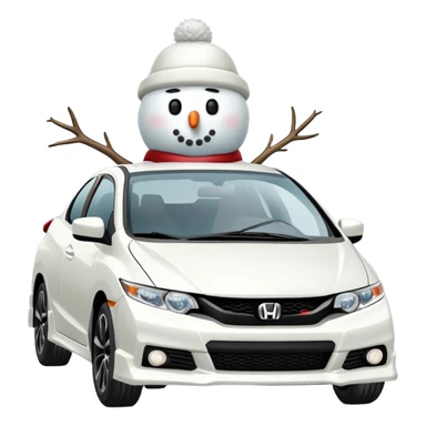 Snow man driving Honda civic si sticker
