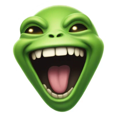 Green alien laughing sticker