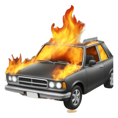 Car on fire sticker