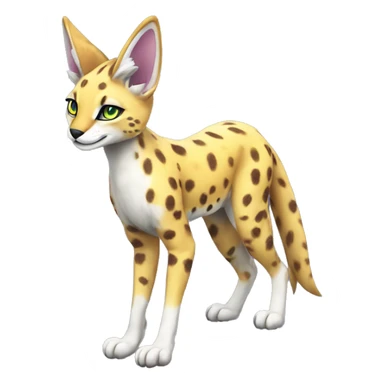 Cute Kawaii Epic Colorful Sergal-Serval-Vernid full body sticker