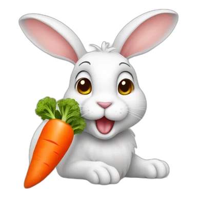 Rabbit eating carrot sticker