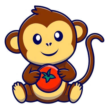 monkey eating tomato sticker