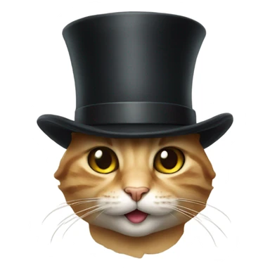 Cat smiling wearing a tophat sticker