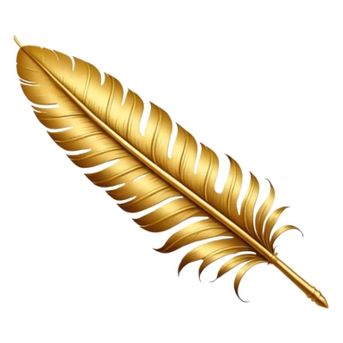 3D perspective academic premium golden ink feather sticker
