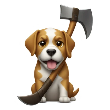 Dog with a axe sticker