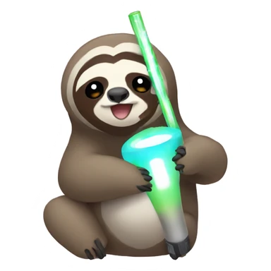 A sloth with a kpop light stick in hand sticker