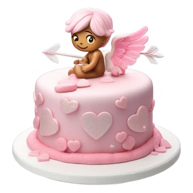 Realistic Photo of cupid cake sticker