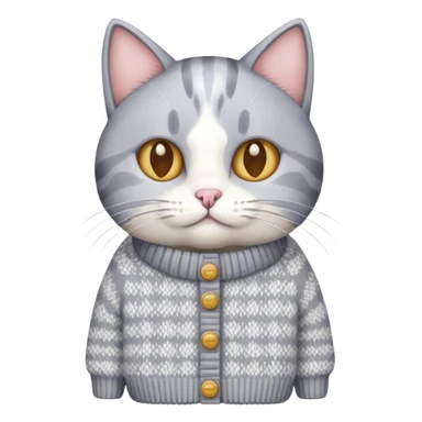 Cat wearing knitted sweater sticker