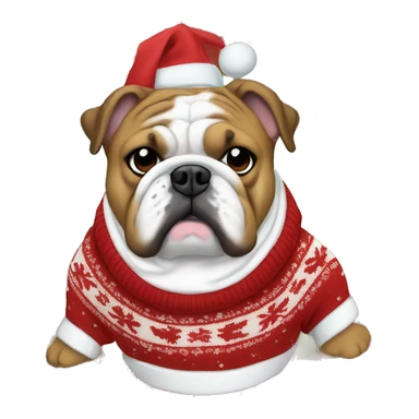 Bulldog in a Christmas sweater  sticker