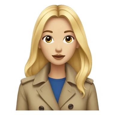 Fille blonde au yeux bleus avec les cheveux longs et un trench  sticker