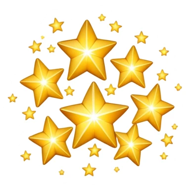 cluster of sparkling stars icon sticker