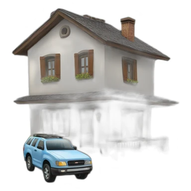 Auto sur une maison sticker