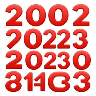 red numbers "2023" sticker