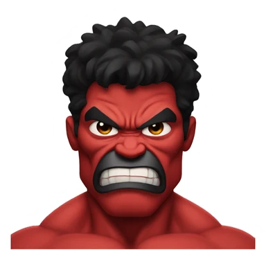 Red Hulk with black hair sticker