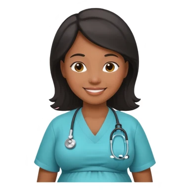 pregnant black nurse sticker