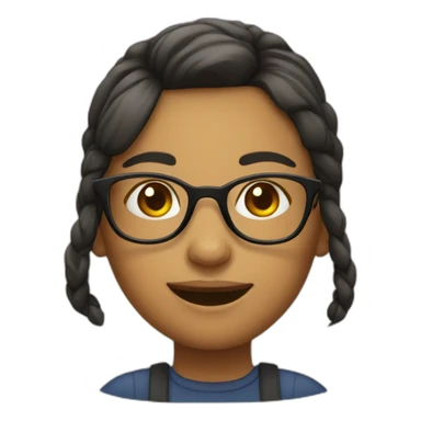 Girl with glasses smirking  sticker