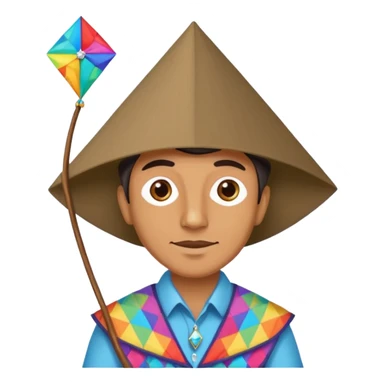 Man with diamond kite sticker