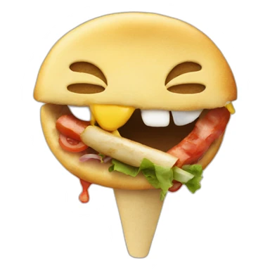 Smiley face eating kebab sticker