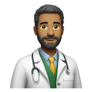 Man with a beard, from northeastern Brazil, strong in doctor's clothing sticker