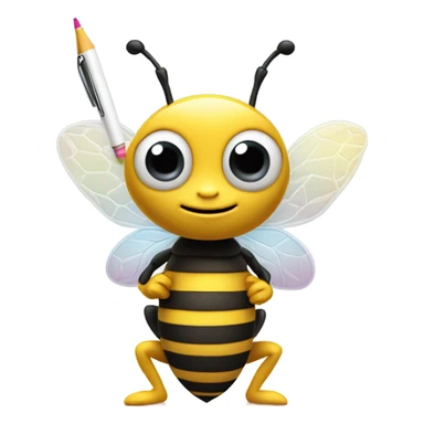 very cute busy bee with pen sticker