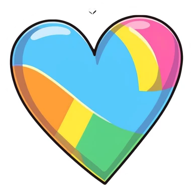 heart with rainbow colors sticker