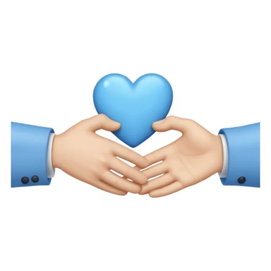hand shake + blue small Heart sticker