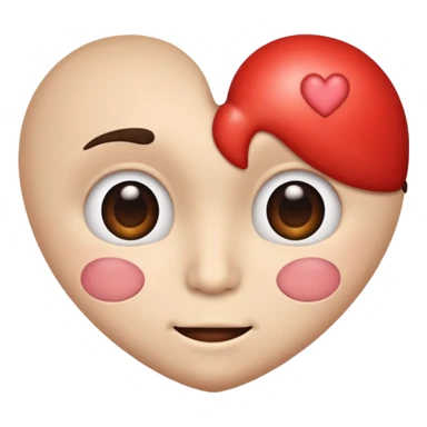 Half funny face and half heart sticker