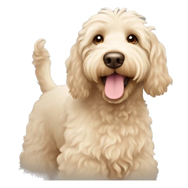 Cream colored Australian labradoodle sticker