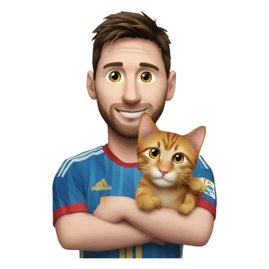 MESSI WITH A CAT sticker