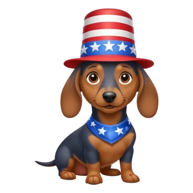 Dachund Fourth of July  sticker