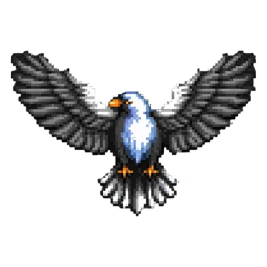 Flying crow with wings spread sticker