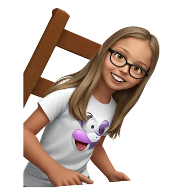 smiling girl in white shirt sticker