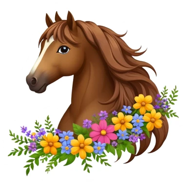 Horse with flowers sticker