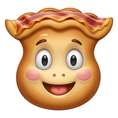 Streaky bacon with a happy face sticker